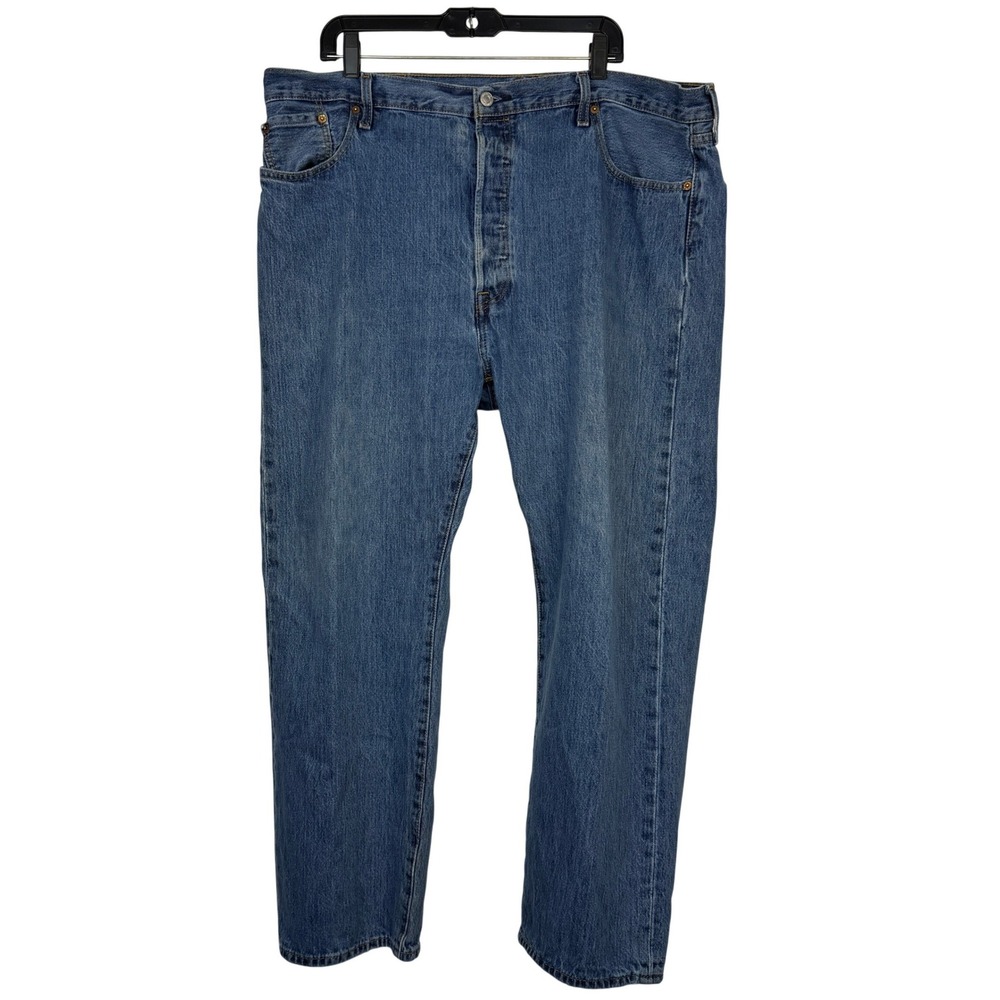 Levi's 501 Original BUTTON FLY Jeans Mens 42x30 Cotton Blue Denim Straight Leg